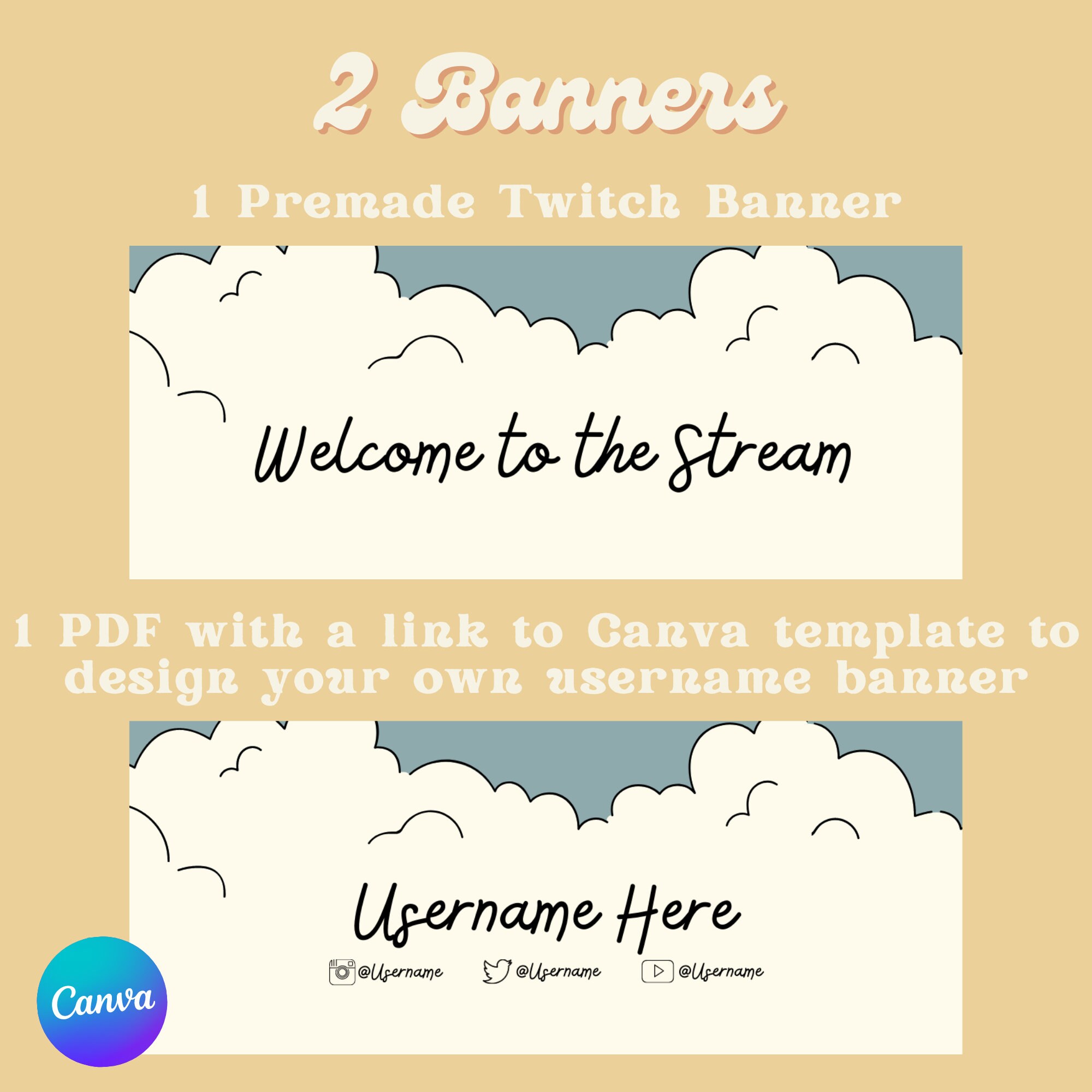 24 Twitch Streaming Panels With Customizable and Premade Minimalist ...