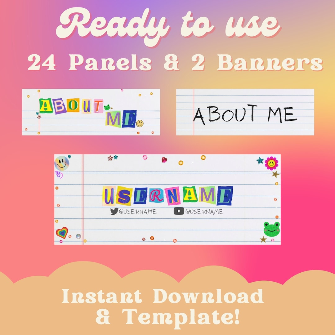 24 Twitch Streaming Panels With Customizable and Premade Trendy Twitch ...