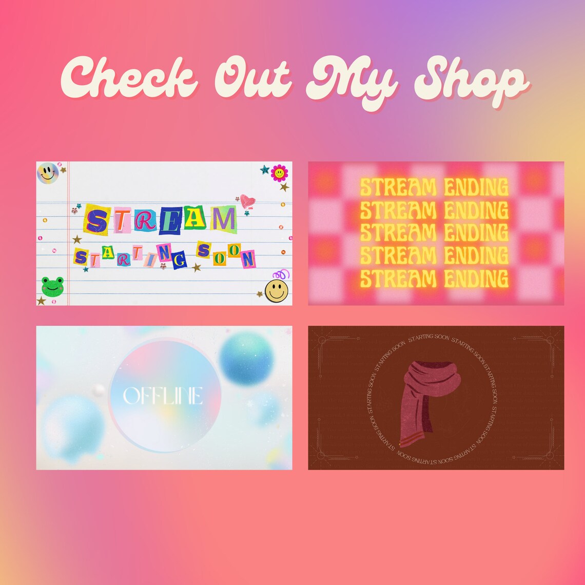 24 Twitch Streaming Panels With Customizable and Premade Trendy Twitch ...