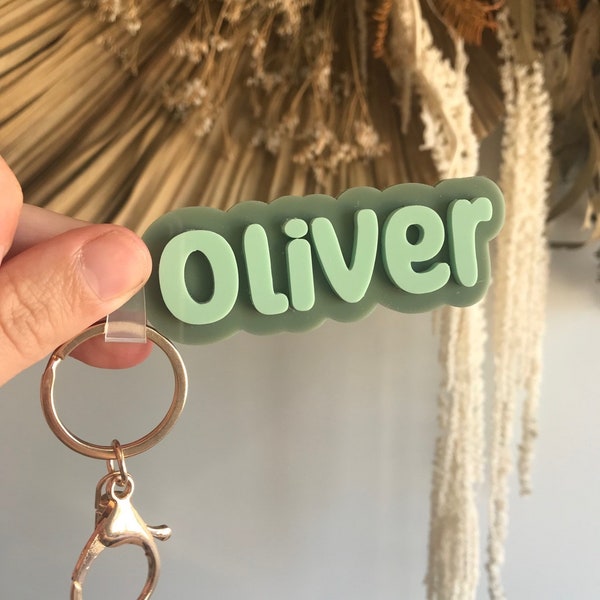 Personalised Acrylic Name Keyring Style 1