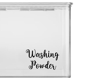 Laundry Labels. Washing Powder Softener Napisan Whitener Detergent Sanitiser Decals
