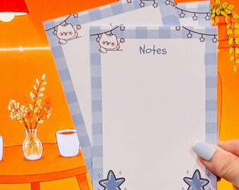 Notes- Cat Notes design. Colour print. 100 gsm paper. Loose page/unbound. Size A6