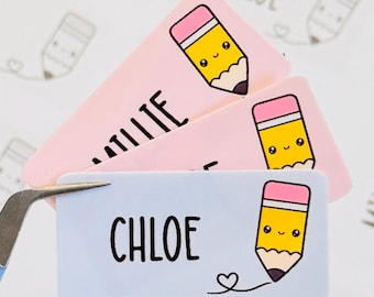 18x Personalised Name Labels for Kids School & Daycare Stickers. Waterproof - 5 cm