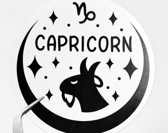 ZODIAC STAR Sign Horoscope Sticker | Water resistant Decal - 7 cm. CAPRICORN