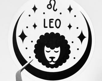 ZODIAC STAR Sign Horoscope Sticker | Water resistant Decal - 7 cm. LEO