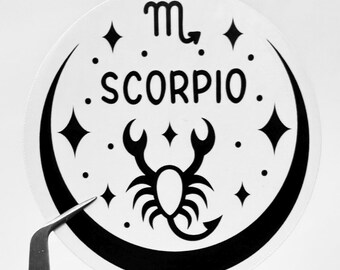 ZODIAC STAR Sign Horoscope Sticker | Water resistant Decal - 7 cm. SCORPIO