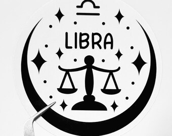 ZODIAC STAR Sign Horoscope Sticker | Water resistant Decal - 7 cm. LIBRA
