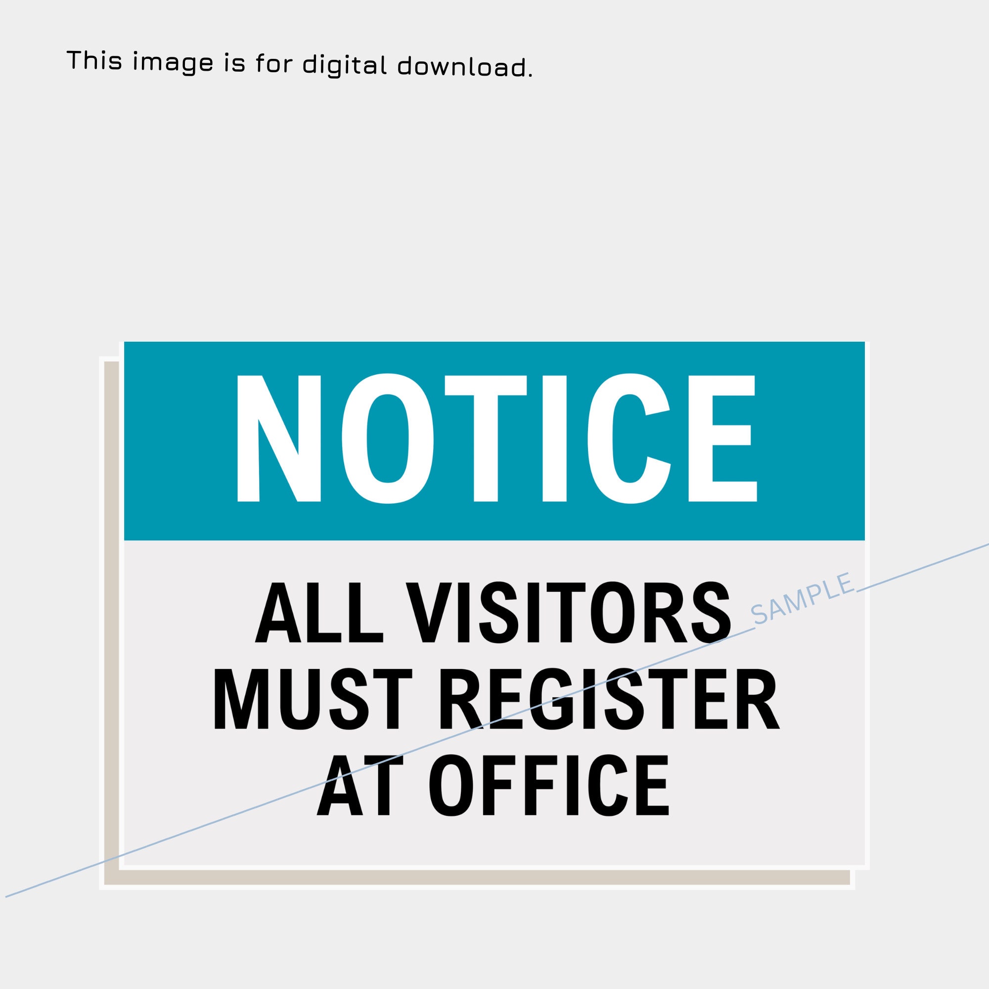 Visitor Registration Sign – Office Notice Poster (PDF) - Etsy