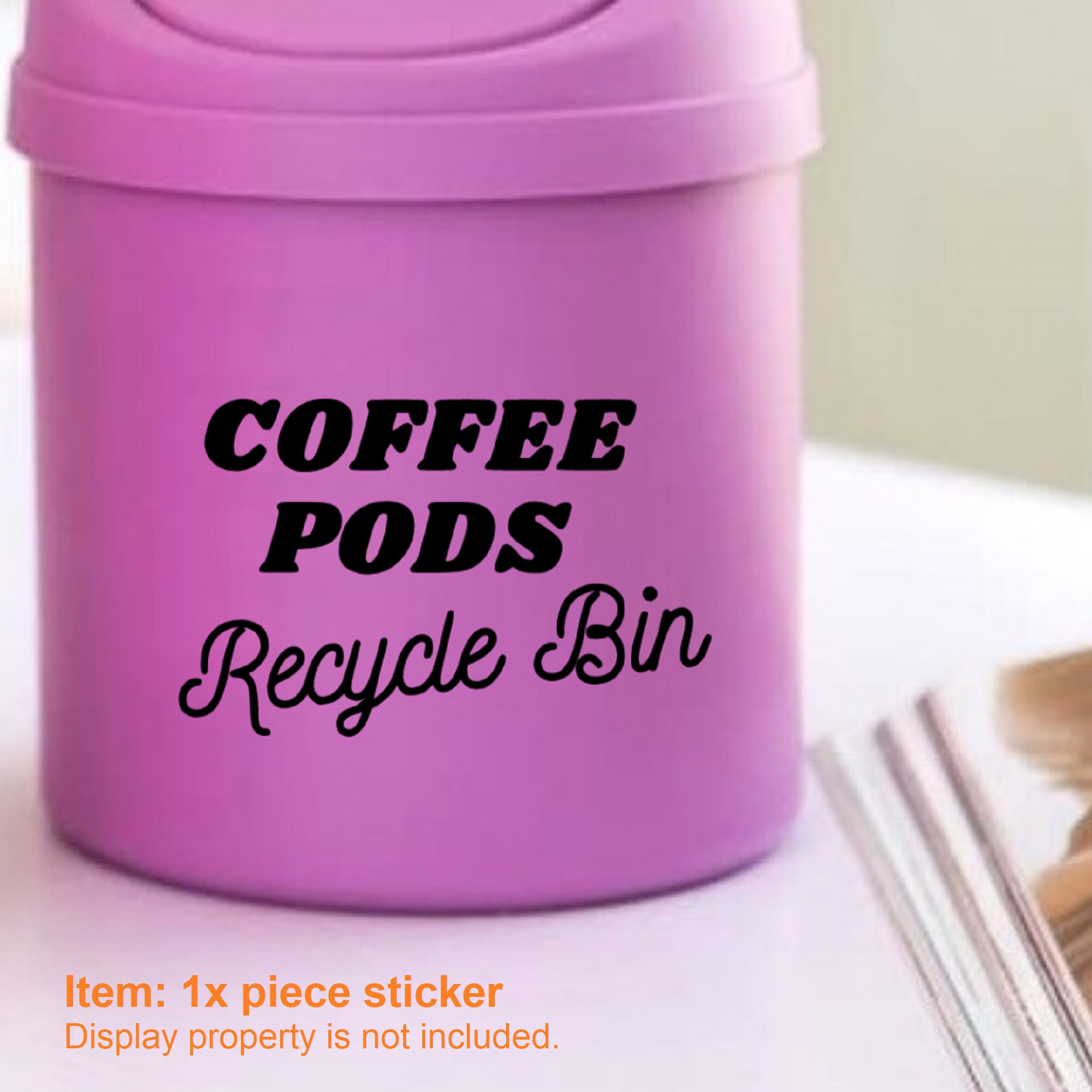 COFFEE PODS RECYCLE Bin Sticker Home Office Kitchen Trash Box Etsy