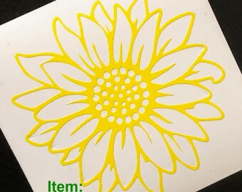 2x SUNFLOWER Sticker for Craft Scrapbook Mugs Gift Box Flower Decor Card Car Window Decals.  Waterproof