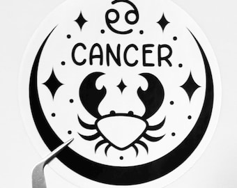 ZODIAC STAR Sign Horoscope Sticker | Water resistant Decal - 7 cm. CANCER