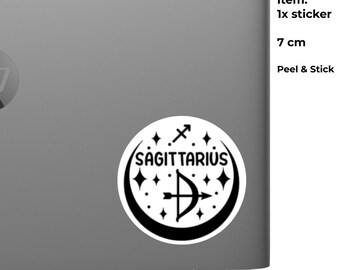 ZODIAC STAR Sign Horoscope Sticker | Water resistant Decal - 7 cm. SAGITTARIUS