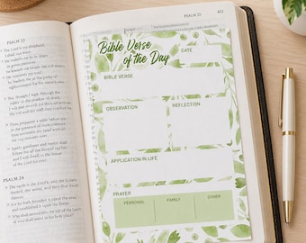 7x Bible Verse of the Day Inserts | Daily Bible Reading & Reflection | Quiet Time Devotional | 100 gsm paper. A6 Loose Pages