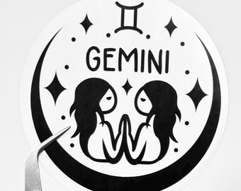ZODIAC STAR Sign Horoscope Sticker | Water resistant Decal - 7 cm. GEMINI