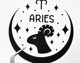 ZODIAC STAR Sign Horoscope Sticker | Water resistant Decal - 7 cm. ARIES