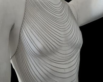 Layered Unisex Festival Body Harness: Silver/Bronze Statement Piece