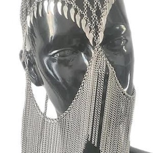 Silver Winged Square: Head and Face Chain with Multiple Wings image 2