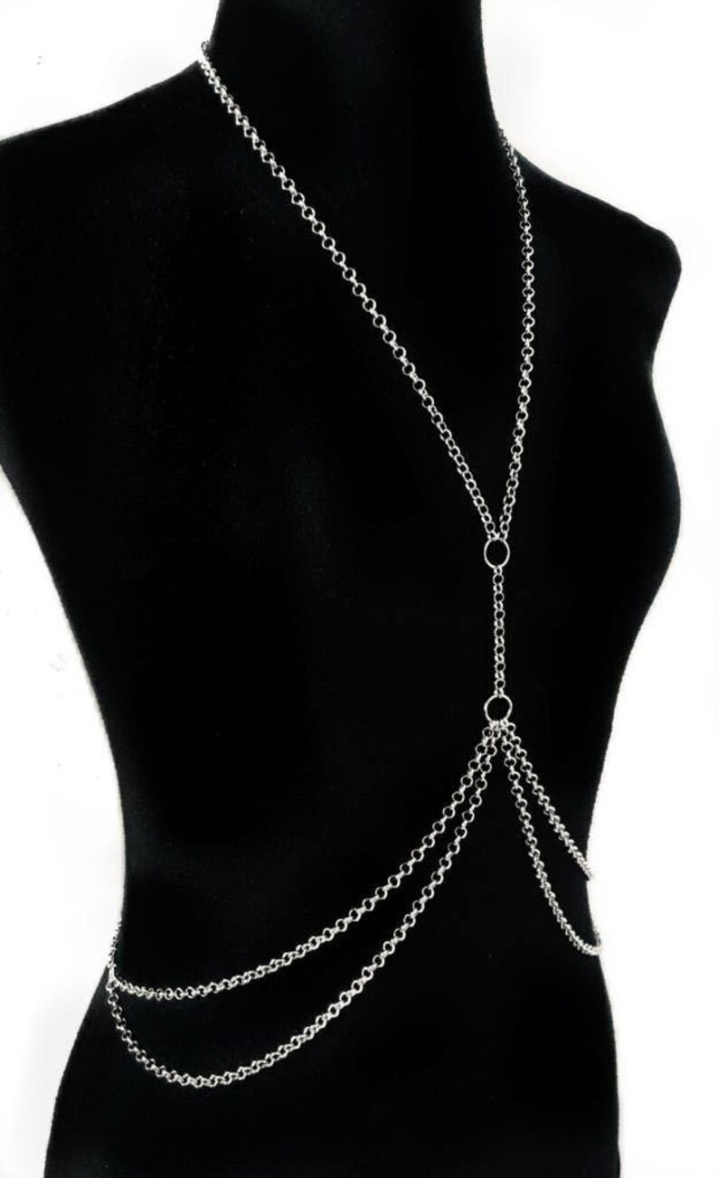 Intimate Body Chain Lingerie Jewelry Minimaltistic Silver Etsy