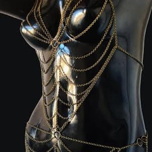 Radiant Revelry: Full Body Chain Harness in Bronze or Silver for Sensual Festivities image 5