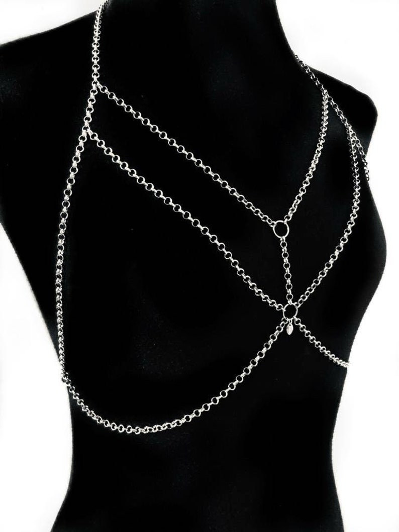 Timeless Elegance: Simple Silver or Bronze Body Chain image 2