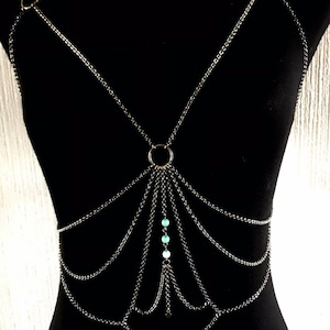 Sapphire Serenade: Sensual Body Chain for Festival Bliss image 2