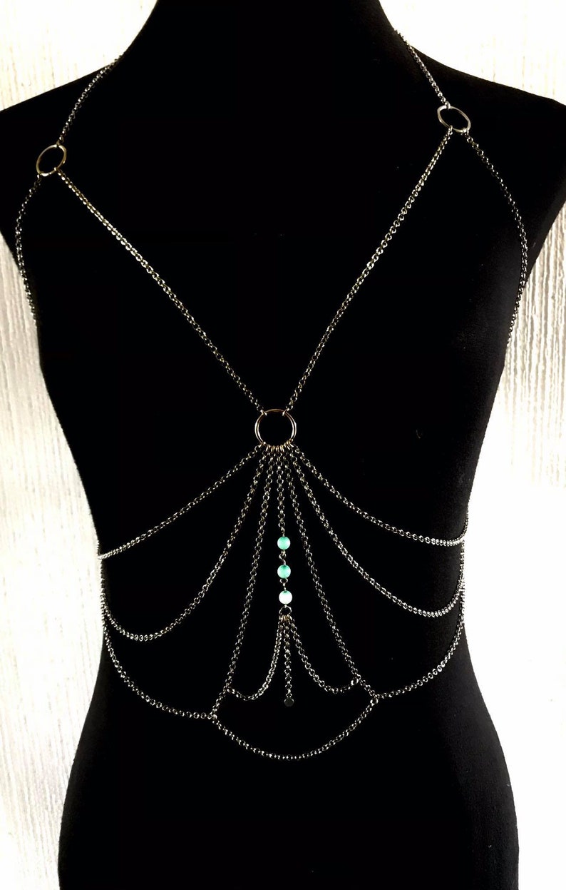 Sapphire Serenade: Sensual Body Chain for Festival Bliss image 2