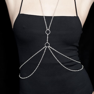 Effortless Elegance: Adjustable Unisex Body Chain in Silver or Bronze