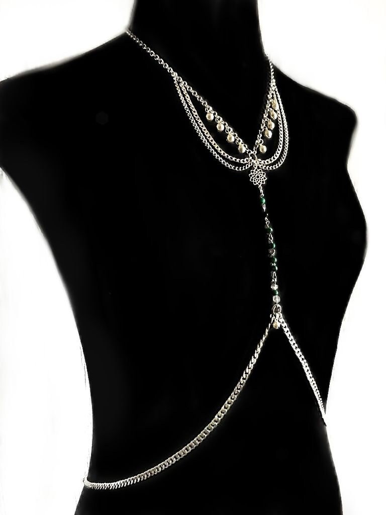 Stainless Steel Choker Chain Bra Body Chain in Gold or Silver, Handmade,  Non-tarnish 