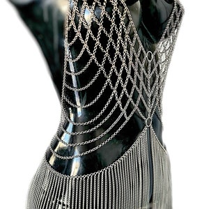 Festival Perfect: Full Body Chain with Net and Silver/Bronze Fringes