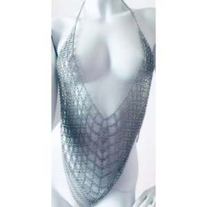 Silver or Bronze Mesh Sensual Full Body Chain Swimsuit