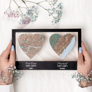 Regalo de aniversario para él o para ella, mapa de ciudad personalizado, plano de cualquier ciudad, arte mural de madera, regalo personalizado para parejas, decoración del hogar, regalo para casa nueva.