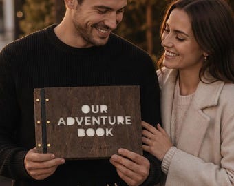 Custom Travel Album, Wooden Scrapbook, Adventure Journal, Photo Memory Book, Travel Gift, Photo Lover Gift