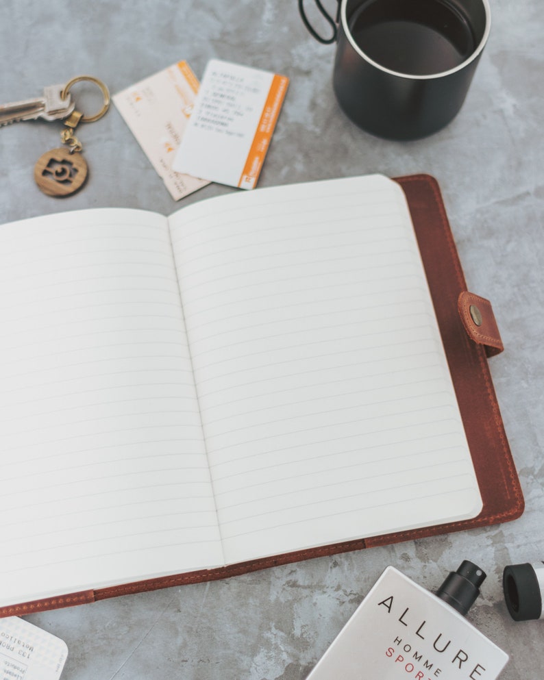 Leather Notebook Refillable Journal Personalized Custom Etsy