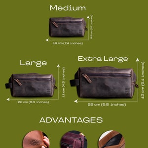 Unique Gift For Husband, Men Toiletry Bag Personalized, Leather Dopp Kit, Groomsmen Gift, Mens Toiletry Bag Shaving Kit, Dad Gift Ideas image 5