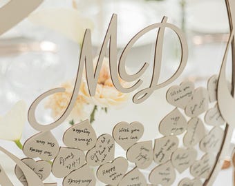 Wedding Guest Drop Box Alternative Guestbook, Personalized Rustic Keepsake for Bride & Groom