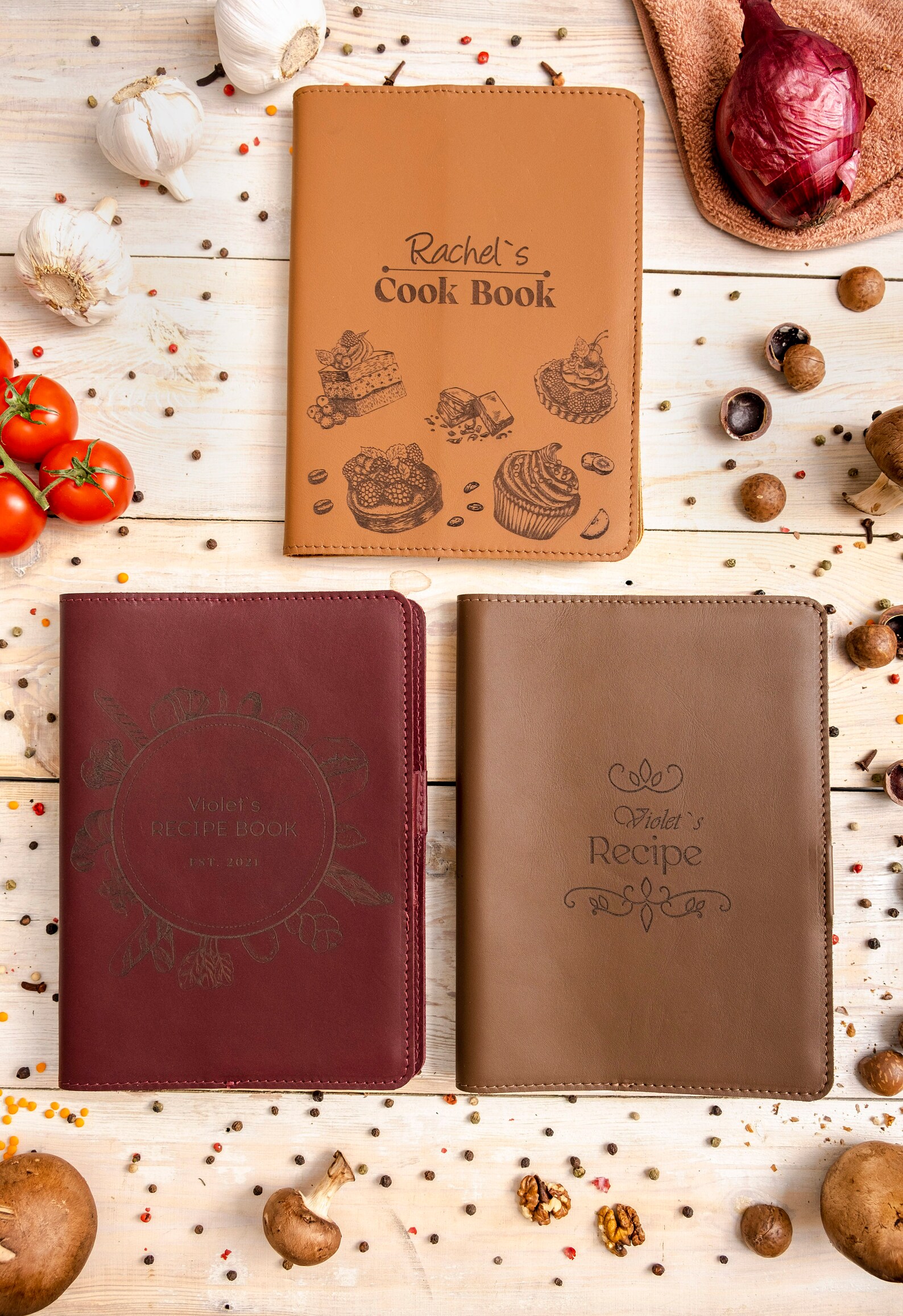 Leather Bound Recipe Book Customized Family Recipe Book Etsy