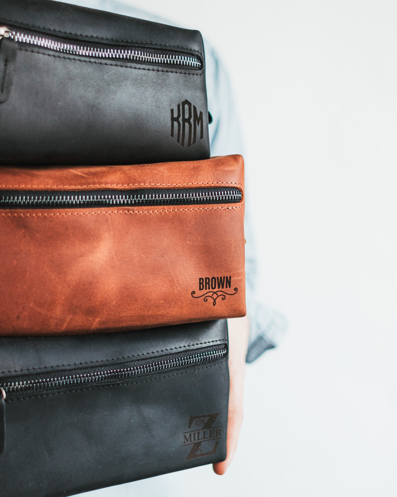 Dopp Kit with 3 sections Waterproof Lining Toiletry Men Travel Etsy