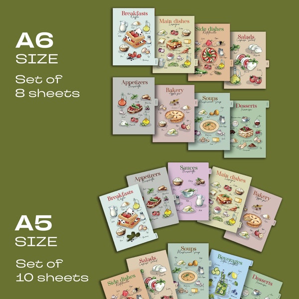 Recipe Card Dividers - Etsy