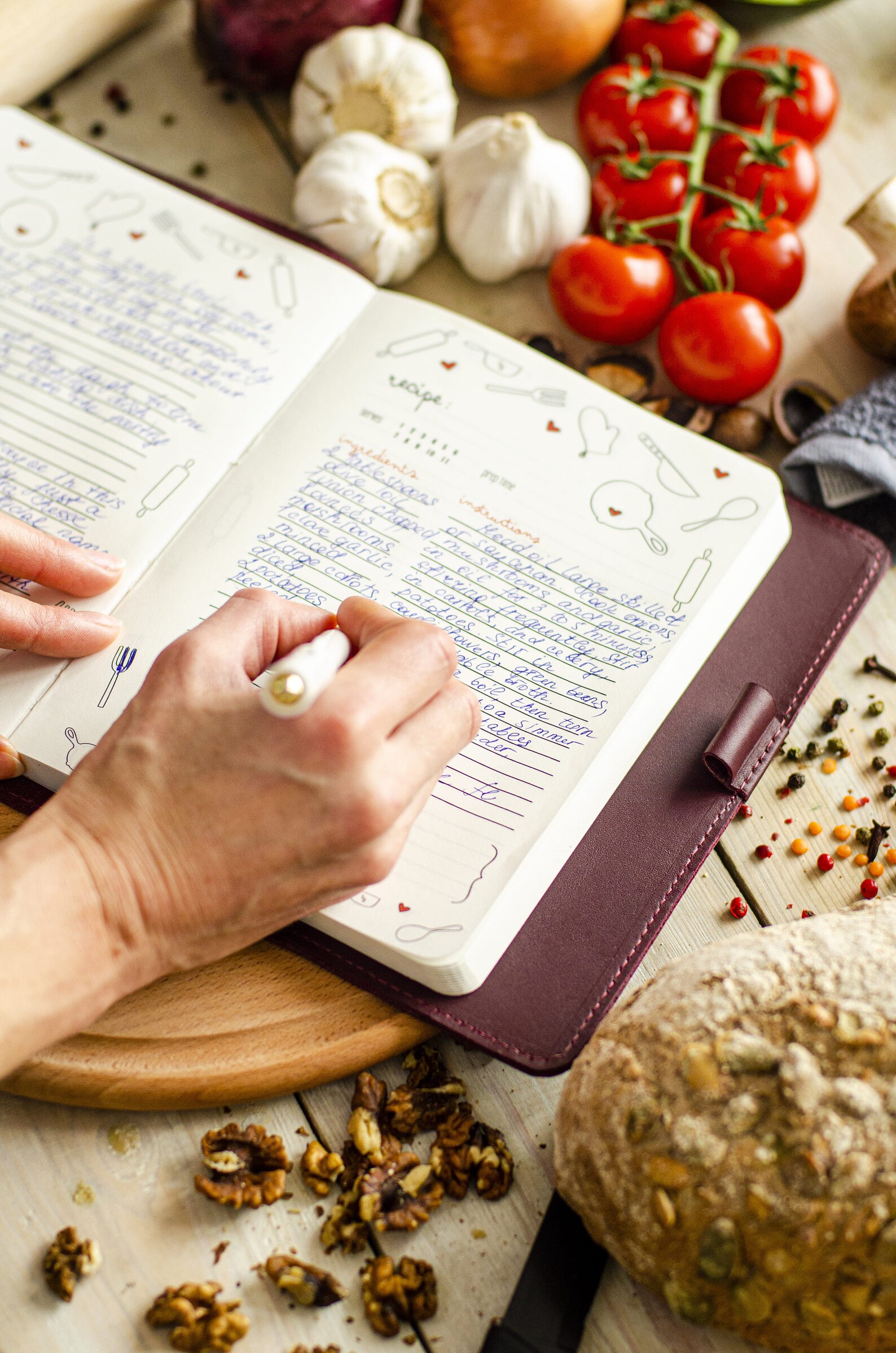 Leather Bound Recipe Book Customized Family Recipe Book Etsy