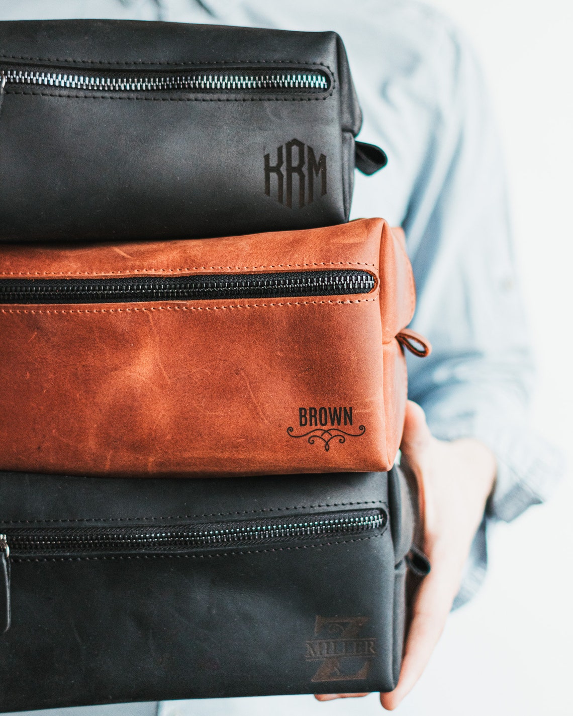 Dopp Kit with 3 sections Waterproof Lining Toiletry Men Travel Etsy