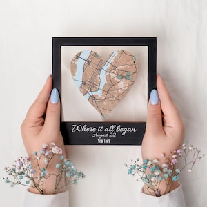 Besondere Momente Wandkunst, personalisierte Stadt Karte, einzigartiges Hochzeitsgeschenk, Fernbeziehung Geschenk, Karte zum 5