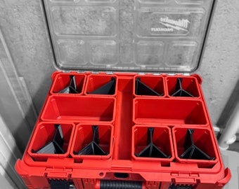 Separador de compartimentos profundos personalizado para el organizador Milwaukee PACKOUT (48-22-8430 y 48-22-8435)