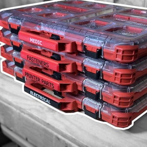 Custom Label Handle | For Milwaukee PACKOUT | 11-Compartment Low-Profile Organizer | Milwaukee PACKOUT Accessories