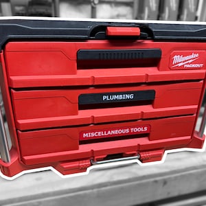 Custom Label Handle | Regular Size | For Milwaukee PACKOUT Drawer Tool Box