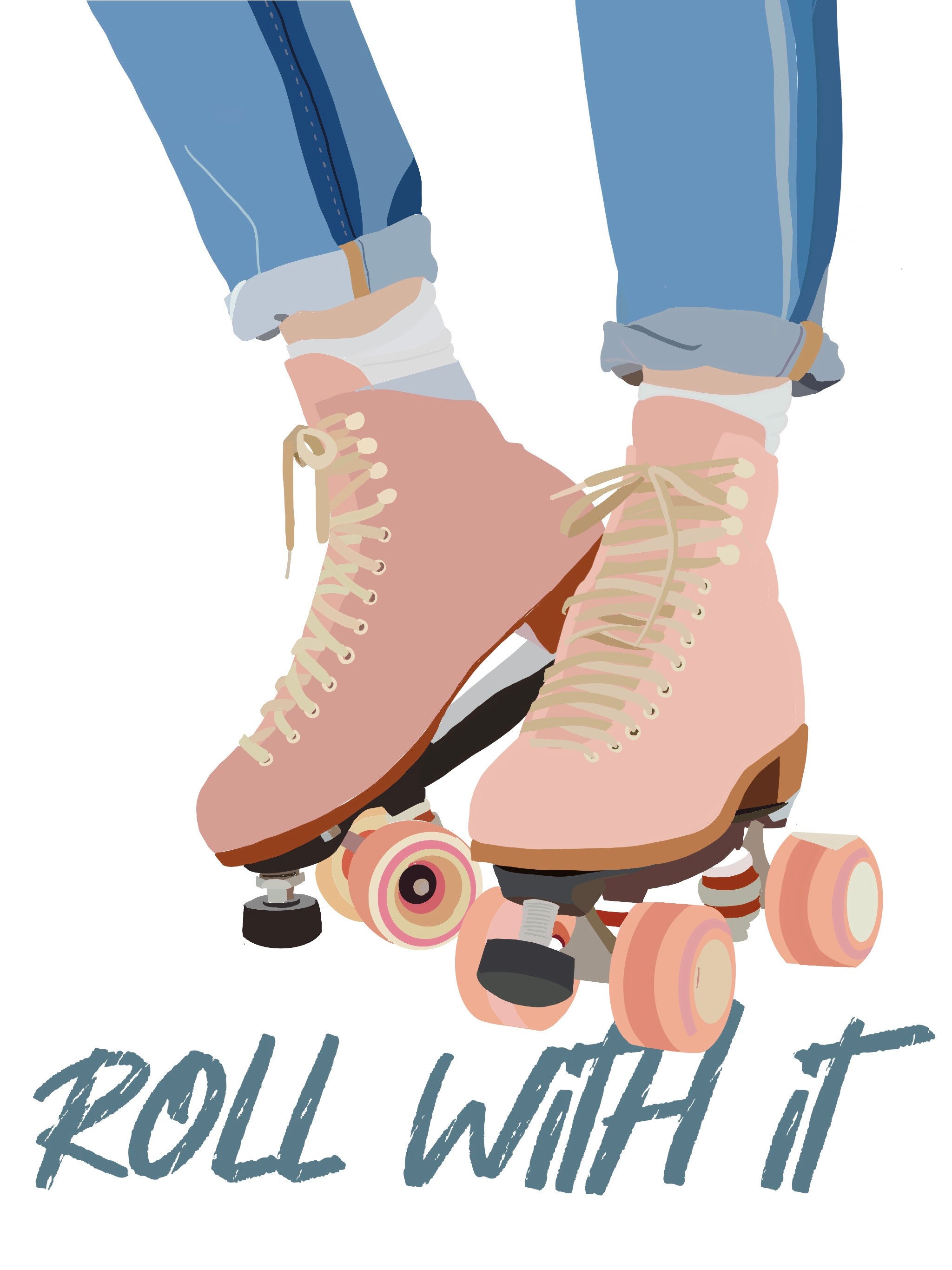 Roller Skating Print // Roller Skating Art // Retro Wall Art Etsy UK