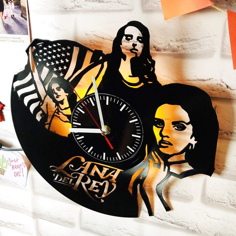 Lana Del Rey Vinyl Record Wall Clock Lana Del Rey Handmade for Kitchen Lana Del Rey Unique Wall Poster