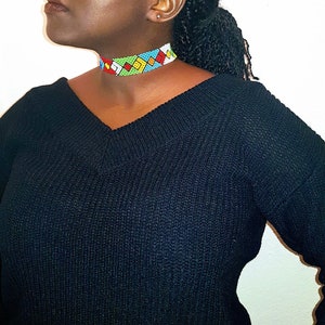 Necklace, Choker, African necklace, Kenyan necklace, choker collar, beaded necklaces, African jewellery, beaded choker