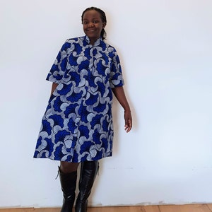 Shirt dress, Blouse dress, Kitenge dress, Ankara midi dress, floral dress