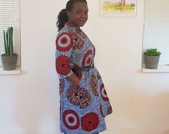 Africa dress, African dress, Shirt dress, Ankara dress, African clothing for women