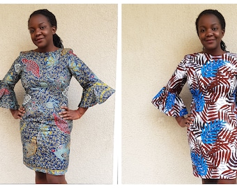 ankara off shoulder gown with elastic